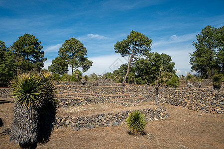坎通纳 普埃布拉 墨西哥  只有少数游客的中美洲考古遗址废墟干旱农村爬坡考古学岩石植物城市文化寺庙图片