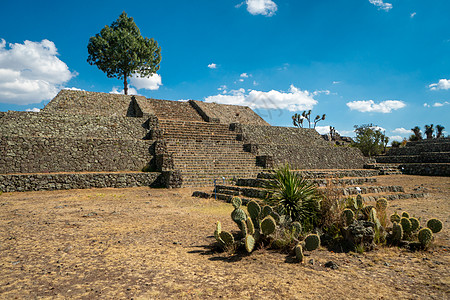 坎通纳 普埃布拉 墨西哥  只有少数游客的中美洲考古遗址文化考古学风景旅行废墟古董沙漠场景爬坡金字塔图片