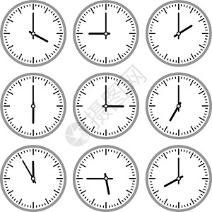 机芯和手表圆形计时器指针图标办公室发条插图小时时钟警报图片