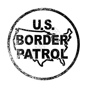 美国边境管制标印美国边界管制邮票墨水艺术品橡皮徽章控制按钮插图绘画艺术图片