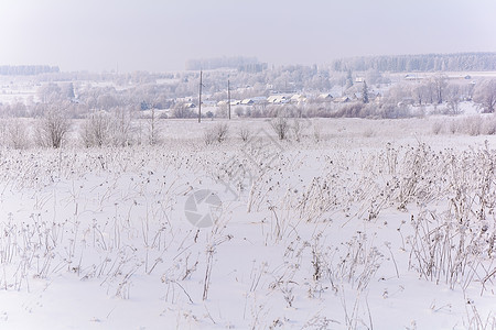 冬季大自然的美丽旅游天空场地树林村庄雪堆衬套森林栅栏邮政图片