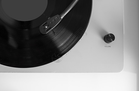 白色背景的乙烯转盘 用于乙烯磁盘的逆向音频设备留声机墨盒甲板纺纱专辑娱乐塑料手写笔音乐盘子图片