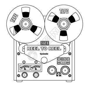 带回到接连线绘图插图立体声工作室艺术音机录音机艺术品机器磁带卷轴图片