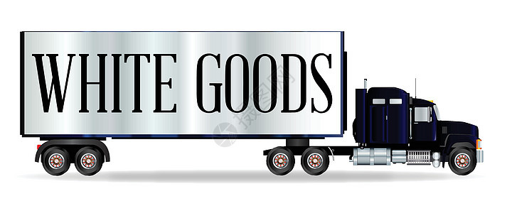 卡车拖拉机和白色货物的拖车登记物流机械载体货车插图发动机船运货运司机送货图片
