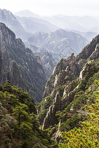 飞来石中国黄山谷背景