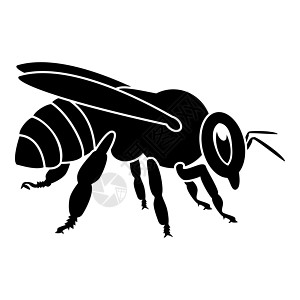 蜜蜂图标黑色插图平面样式简单图像养蜂业昆虫蜂蜜动物条纹荒野图片