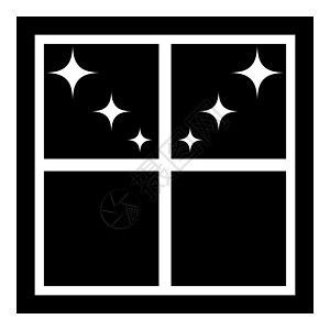 俯瞰夜星图标 blac 的窗口睡眠黑色绝缘场景窗帘卧室天空梦幻房间框架图片