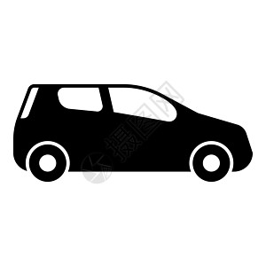 迷你车紧凑型旅行赛车图标黑色它制作图案图片