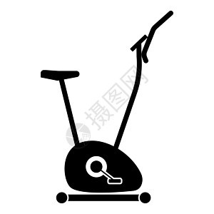 运动自行车固定自行车 Exercycle 图标黑色它制作图案图片