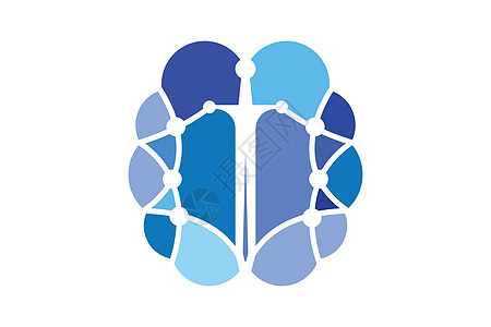 大脑连接标志设计数字大脑标志模板Brain log智力技术创造力公司三角形网络思考器官天才科学图片