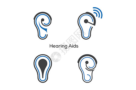 助听器助听器标志设计分贝听者听觉海浪器官插图耳朵声学医生课程图片