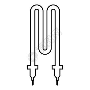 热电加热元件图标轮廓黑色矢量插图平面样式图像图片
