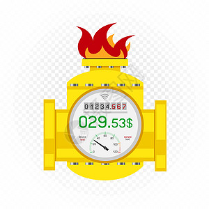 煤气表计数器图标白色背景图片