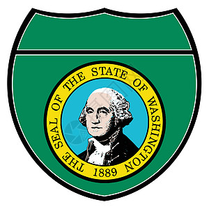 州际标志中的华盛顿州旗图片