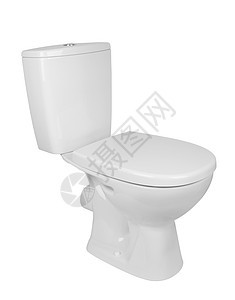 孤立的厕所碗制品卫生壁橱白色陶瓷平底锅背景图片