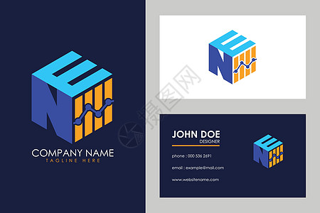 立方字体 NE 与金融标志标志符号矢量等距 alphabe会计几何公司立方体投资几何学市场经济库存商业图片