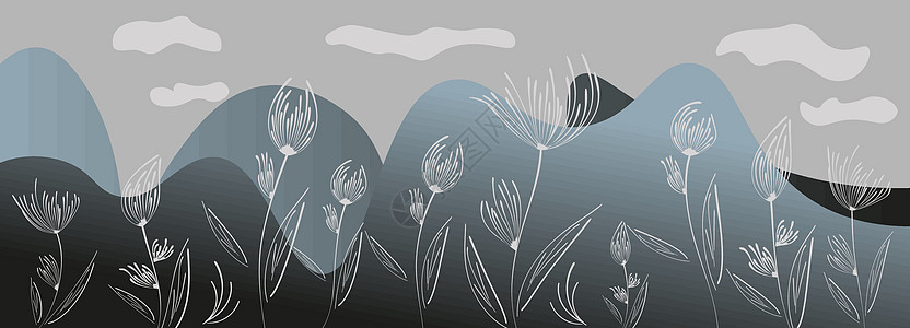 用于装饰设计的蒲公英 用于横幅设计的线条艺术蒲公英 五颜六色的抽象背景 抽象几何图案植物学墙纸技术种子创造力生物学插图坡度季节海图片