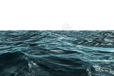 数字生成的蓝色粗海绘图海洋计算机插图波浪图片