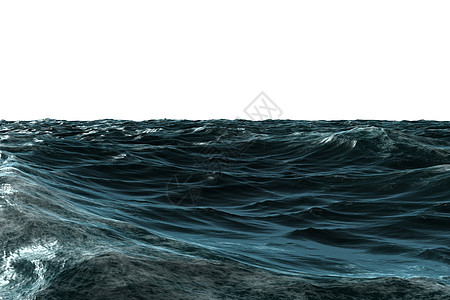 蓝色海洋蓝海波浪计算机插图绘图图片