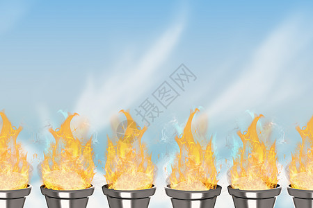 奥林匹克火的复合图象运动员运动燃烧绘图火炬竞赛动画阳光好天气数字背景图片