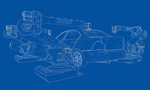 机动车组装 韦克托力学汽车运输制造业手臂草图自动化植物力量引擎图片