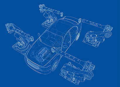 机动车组装 韦克托生产汽车工程车辆蓝图自动化商业输送带控制植物图片