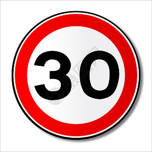 30 MPH 限制交通信号速度红色警告路标警察小时交通车辆极限圆形图片