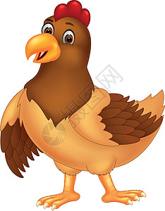有趣的棕色母鸡鸡卡通图片