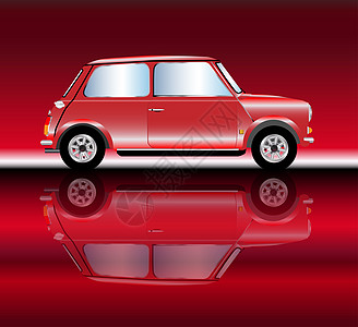 快速小型汽车袖珍艺术品速度艺术插图反射红色图片