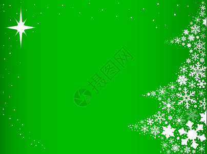 绿色圣诞晚会背景绘画插图卡片白色雪花标签贺卡下雪艺术星星背景图片
