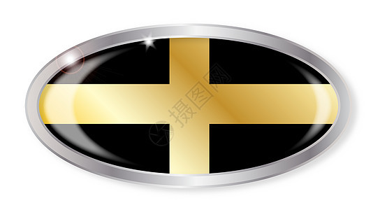 威尔士圣戴维斯旗帜椭圆形徽章按钮艺术品插图绘画艺术图片