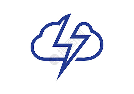 带有闪电标志模板的云数据云计算艺术天气计算天空收藏气候螺栓服务器蓝色图片