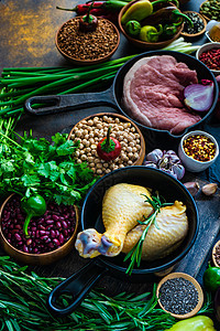 有机食物有机食品概念洋葱种子蔬菜饮食食物红豆猪肉谷物辣椒框架图片