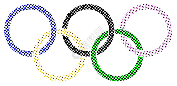 奥林匹克点艺术品红色绿色黄色蓝色艺术戒指插图绘画图片