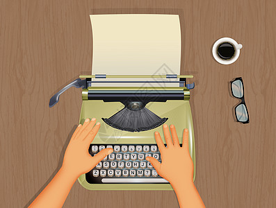 写作家用打字机写出最好的卖家插图高清图片素材