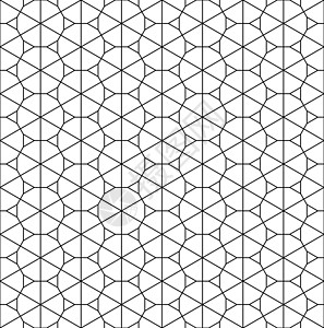 日式基于日本饰品 Kumiko 的无缝模式打印几何学格子屏幕框架墙纸纺织品六边形激光装饰品插画
