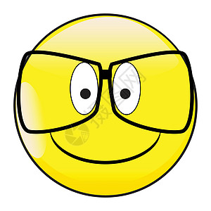 大快乐眼笑脸按钮带眼镜的表情黄色绘画漫画光泽度草图情感艺术品艺术符号卡通片图片