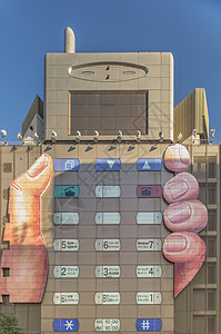 建造一个成形的消费电子购物中心的建筑图广场省会景观未来派数字街道纽扣广告金融绘画图片