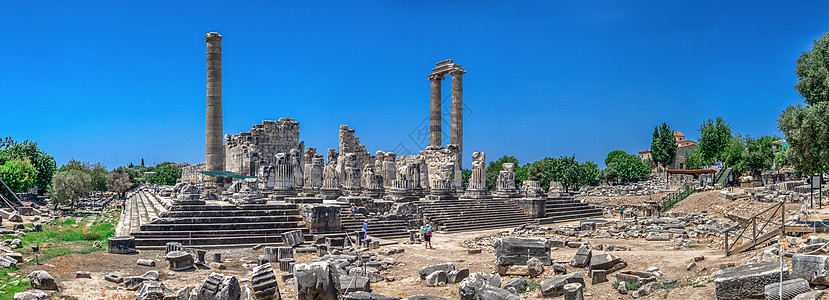 土耳其迪迪马的阿波罗寺庙首都蓝天废墟文化建筑旅行旅游火鸡壁画考古学图片