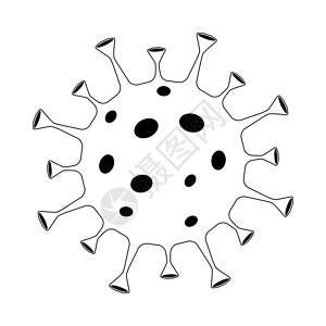 白色背景下的电晕病毒轮廓设计 冠状病毒我图片