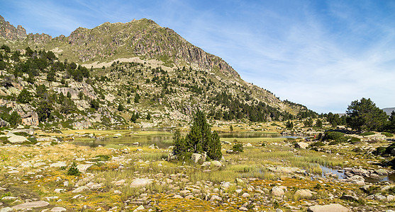 安道尔比利牛斯山脉旅游镜子风景踪迹旅行反射爬坡地标公园底漆图片