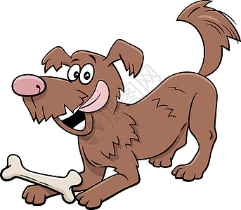 卡通顽皮的狗动物角色与苯教图片