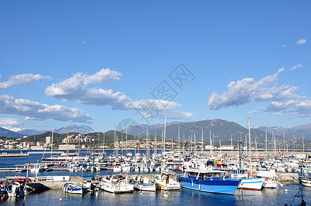 科西卡南部美丽的风景 阿贾西奥海湾街道旅游雕像胡同港口海滩全景城市钓鱼图片