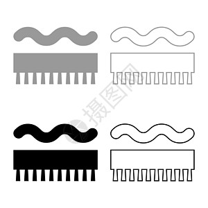 墙纸符号图标轮廓上的扫帚刷涂耐磨指定设置黑色灰色矢量插图平面样式 imag图片