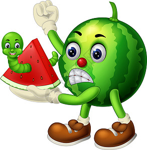 卡通食品插图快乐健康饮食乐趣计算机恶作剧西瓜吉祥物蔬菜图片