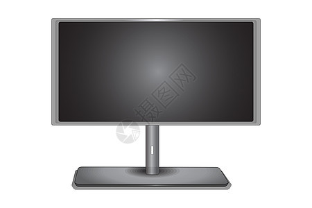 孤立在白色背景上的监视器 液晶电视显示器 电视屏幕灰屏图片