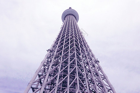 日本 东京天树高楼和天空风景城市墨田地标游客摩天大楼晴空塔建筑建筑学景观图片