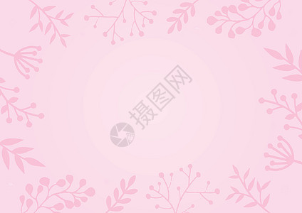 柔和的粉红色背景与花边框背景图片
