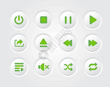 矢量隔离音乐播放器绿色渐变界面设计 ic图片