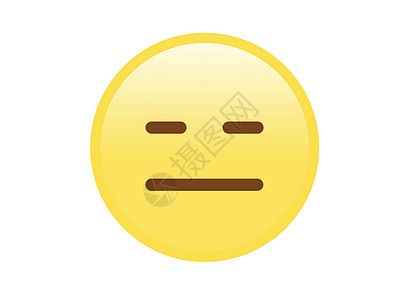 孤立的黄色不快乐失望悲伤平面 ico图片